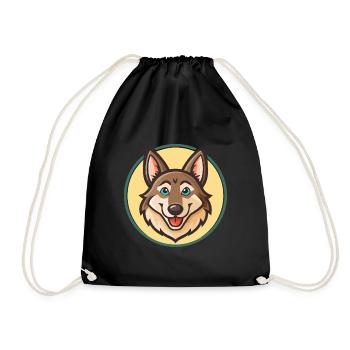 Chien-loup tchécoslovaque Race de chien Dessin animé Kawaii Pet - Sac de sport léger - noir - Devant