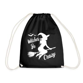 Hexe Hexenbroomen Spruch Witches Be Crazy - Drawstring Bag - black - Front