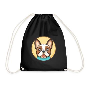 Grand Anglo Français Blanc Et Noir Chien Dessin Animé Animal De Compagnie - Sac de sport léger - noir - Devant