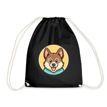 Italien Volpino Chien Race Dessin animé Kawaii Clipart - Sac de sport léger - noir - Devant