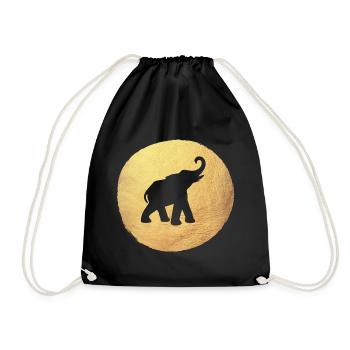 Yoga Yogi Elefant Indien Gold Mediation Energie om - Turnbeutel - Schwarz - Vorne