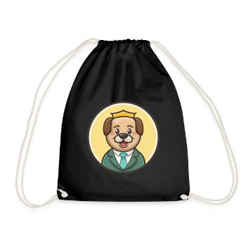 Portuguese Watchdog Dog Breed Funny Cartoon Kawaii - Drawstring Bag - black - Front