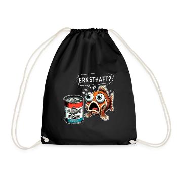 Design amusant de poisson en conserve - Sac de sport léger - noir - Devant