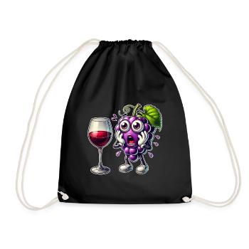 Motif amusant de raisin de cuve - Sac de sport léger - noir - Devant