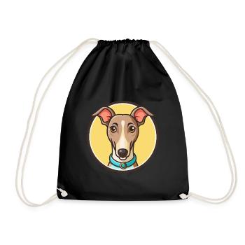 Dessin animé kawaii de race de chien lévrier Rampur - Sac de sport léger - noir - Devant