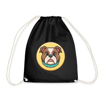Serrano Bulldog Hunderasse Cartoon Kawaii Clipart - Turnbeutel - Schwarz - Vorne