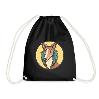 Silken Windhound Chien Race Dessin animé Kawaii Clipart - Sac de sport léger - noir - Devant