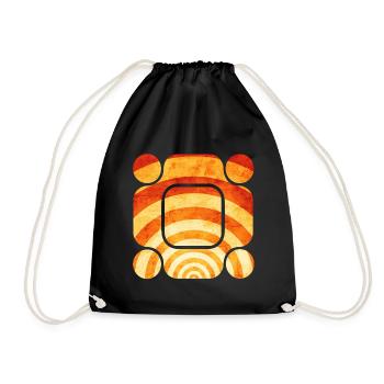 Red and Gold Vintage Design - Drawstring Bag - black - Front