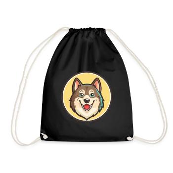 Westsibirische Laika Hunderasse Lustige Karikatur Kawaii - Turnbeutel - Schwarz - Vorne
