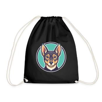 Abyssin Sand Terrier Chien Race Dessin animé Kawaii - Sac de sport léger - noir - Devant