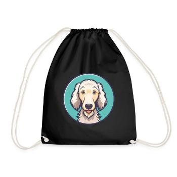 Bedlington Terrier Chien Race Dessin animé Kawaii - Sac de sport léger - noir - Devant