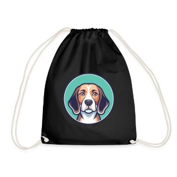 Beagle chien race dessin animé Kawaii Clipart animal de compagnie - Sac de sport léger - noir - Devant