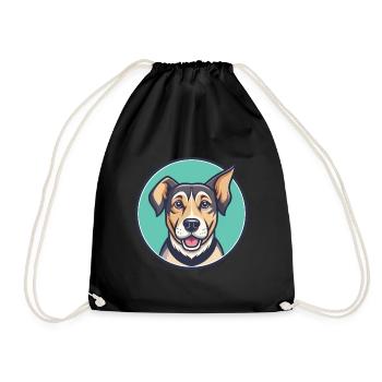 Barbado Da Terceira Race de chien Drôle Dessin animé Kawaii - Sac de sport léger - noir - Devant