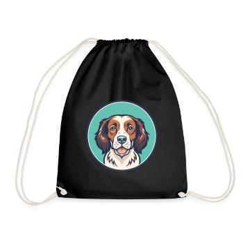 Bretagne Chien Race Coloré Dessin animé Kawaii Clipart - Sac de sport léger - noir - Devant