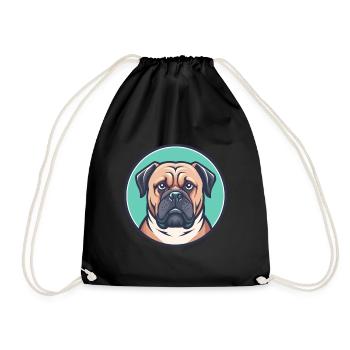 Bullmastiff Chien Race Drôle Dessin animé Kawaii Clipart - Sac de sport léger - noir - Devant
