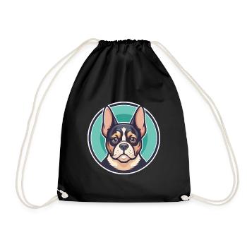 Braque Du Bourbonnais Hunderasse Cartoon Kawaii Haustier - Turnbeutel - Schwarz - Vorne