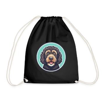 Chien d’eau cantabrique race dessin animé Kawaii Clipart - Sac de sport léger - noir - Devant