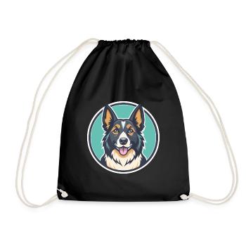 Carpathian Shepherd Dog Breed Funny Cartoon Kawaii - Drawstring Bag - black - Front