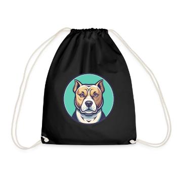 Bully Kutta Race de chien Drôle Dessin animé Kawaii Clipart - Sac de sport léger - noir - Devant