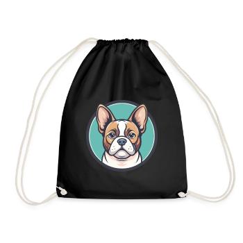 Chien Francais Blanc Et Orange Dog Breed Cartoon - Drawstring Bag - black - Front
