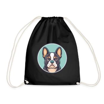 Chien Français Tricolore Race de chien Dessin animé Kawaii - Sac de sport léger - noir - Devant