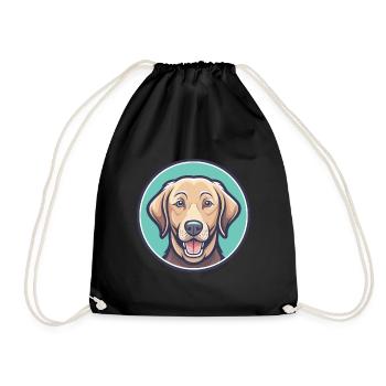 Chesapeake Bay Retriever Dog Breed Cartoon Kawaii - Drawstring Bag - black - Front
