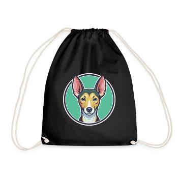 Cirneco Delletna Chien Race Dessin animé Kawaii Clipart - Sac de sport léger - noir - Devant