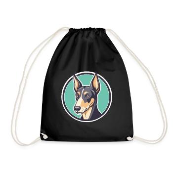 Chien de chasse crétois Race Dessin animé Kawaii Clipart Animal de compagnie - Sac de sport léger - noir - Devant