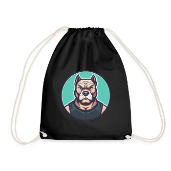 Cordoba Kampfhund Rasse Cartoon Kawaii Clipart - Turnbeutel - Schwarz - Vorne