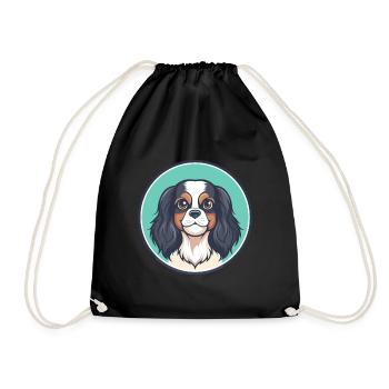 Englisch Spielzeug Spaniel Hund Rasse Lustig Karikatur Kawaii - Turnbeutel - Schwarz - Vorne