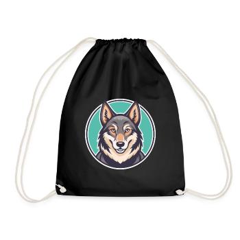 Chien-loup tchécoslovaque Race de chien Dessin animé Kawaii - Sac de sport léger - noir - Devant
