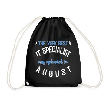 IT Specialist uploaded August Geburtstag Geschenk - Turnbeutel - Schwarz - Vorne