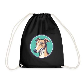 Galgo Español Hunderasse Cartoon Kawaii Clipart Haustier - Turnbeutel - Schwarz - Vorne