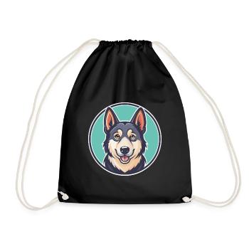 Hygenhund Chien Race Dessin animé Kawaii Clipart Animal - Sac de sport léger - noir - Devant