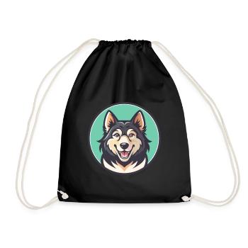 Karakachan Chien Race Dessin animé Kawaii Clipart Animal - Sac de sport léger - noir - Devant