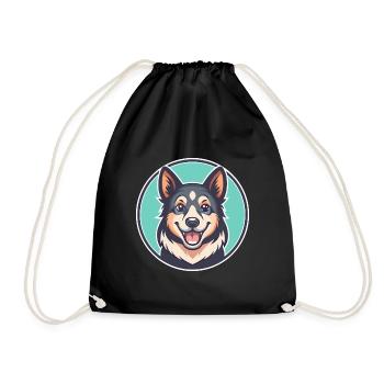 Kanni Chien Race Dessin animé Kawaii Clipart Animal Animal de compagnie - Sac de sport léger - noir - Devant