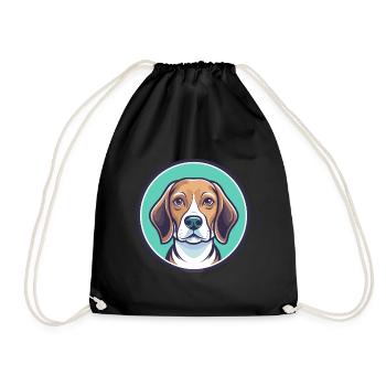 Kerry Beagle Dog Breed Cartoon Kawaii Clipart Pet - Drawstring Bag - black - Front