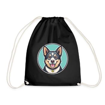 Nouvelle-Zélande Race Chien Drôle Dessin Animé Kawaii Clipart - Sac de sport léger - noir - Devant