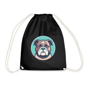 Vieux bouledogue anglais chien race drôle dessin animé Kawaii - Sac de sport léger - noir - Devant