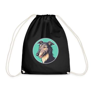 Pampas Deerhound Chien Race Dessin animé Kawaii Clipart - Sac de sport léger - noir - Devant