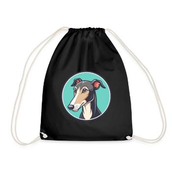 Lévrier polonais chien race dessin animé Kawaii Clipart - Sac de sport léger - noir - Devant