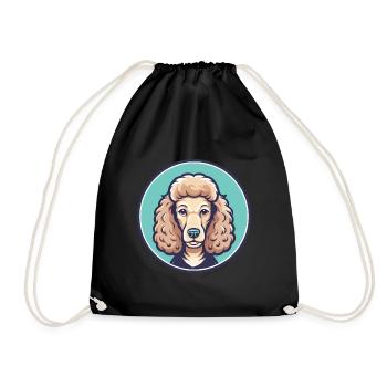 Caniche chien race dessin animé Kawaii Clipart animal de compagnie - Sac de sport léger - noir - Devant