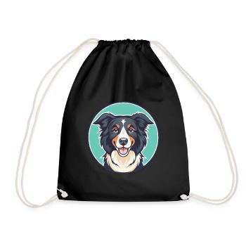 Chien de berger picard, race de chien, dessin animé, Kawaii, Clipart - Sac de sport léger - noir - Devant