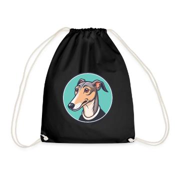 Rampur Greyhound Chien Race Dessin animé Kawaii Clipart - Sac de sport léger - noir - Devant