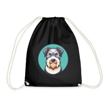 Sealyham Terrier Dog Breed Cartoon Kawaii Clipart - Drawstring Bag - black - Front