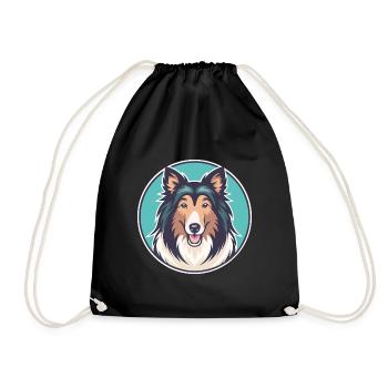 Rough Collie Chien Race Dessin animé Kawaii Clipart Animal de compagnie - Sac de sport léger - noir - Devant
