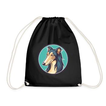 Silken Windhound Chien Race Dessin animé Kawaii Clipart - Sac de sport léger - noir - Devant