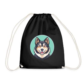 Sibérien Laïka Chien Race Dessin animé Kawaii Clipart - Sac de sport léger - noir - Devant