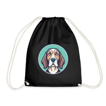 Jugoslawische Windhund Rasse Karikatur Kawaii Clipart - Turnbeutel - Schwarz - Vorne
