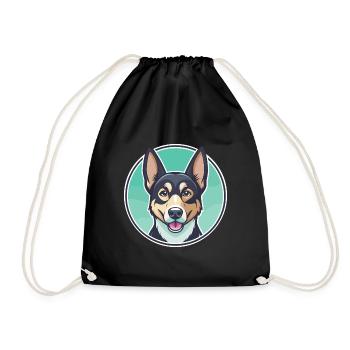 Suisse Laufhund Chien Race Dessin animé Kawaii Clipart - Sac de sport léger - noir - Devant